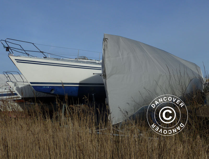 Afdekzeil 6x12m, PE 300g/m², Grijs