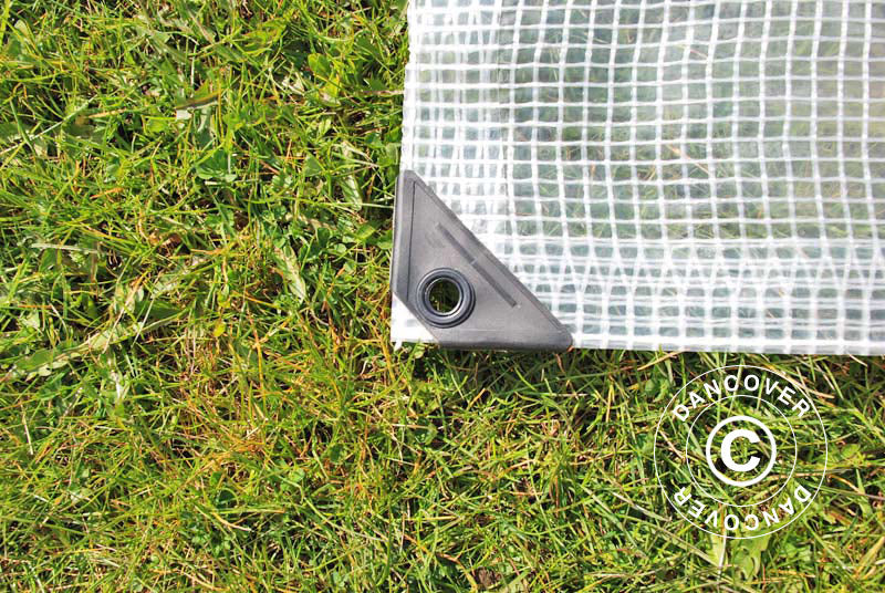 Tarpaulin 10x14 m, Net reinforced PE 200 g/m², Clear