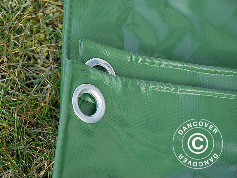 Suojapeite/Pressu 6x10m, PVC 500g/m², Vihreä, Tulenkestävä