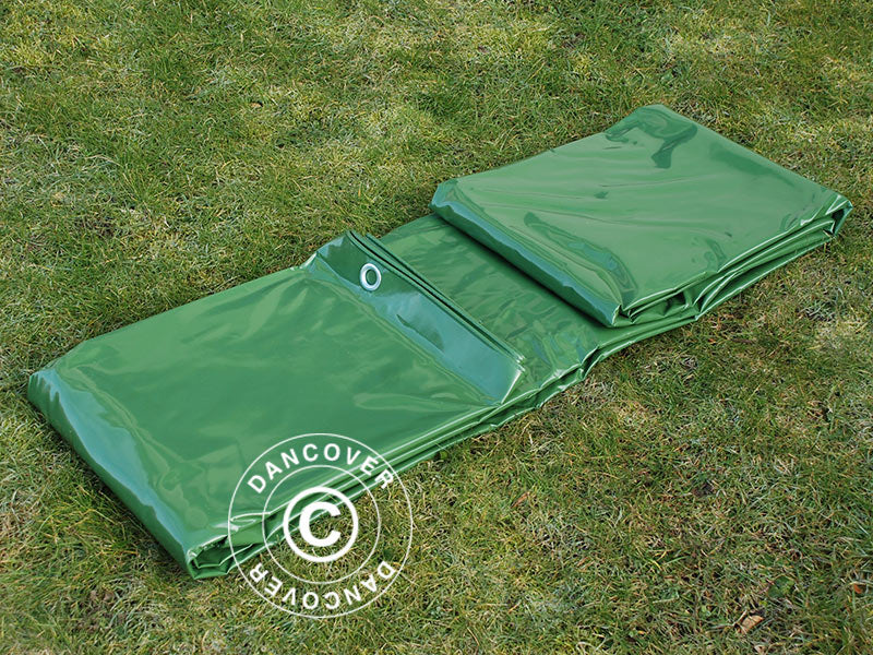 Tarpaulin 8x10 m, PVC 500 g/m², Green, Flame retardant