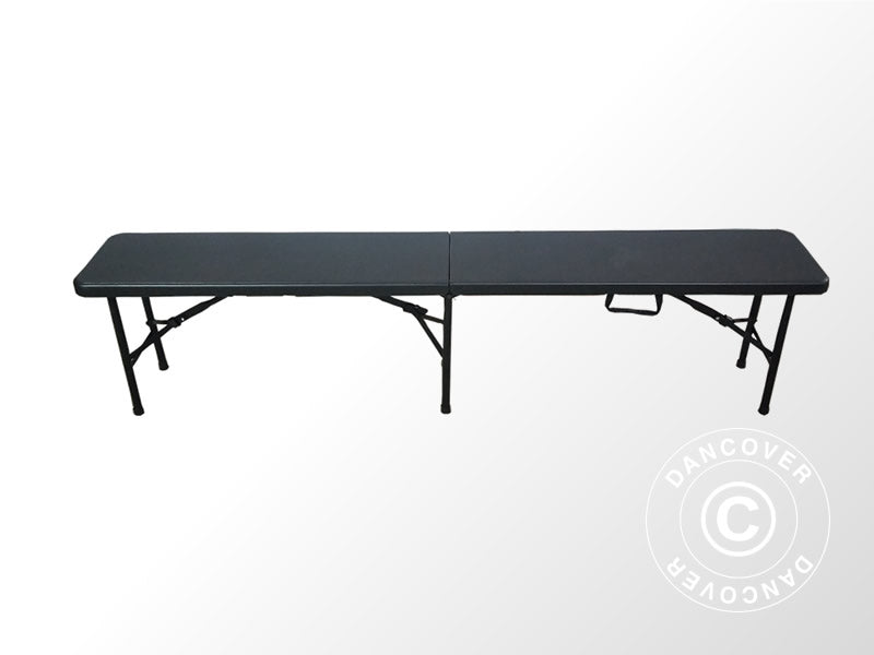 Folding Bench 183x30x43 cm, Black (25 pcs.)