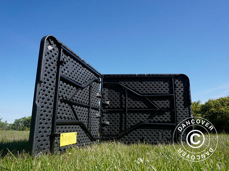 Saliekams Galds 180x74x74cm, Melns (1 gab.)