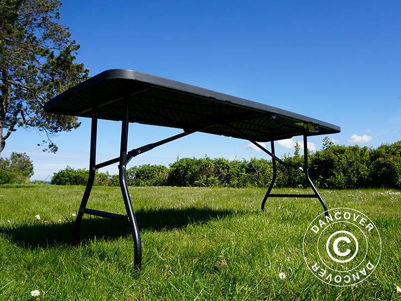 Folding Table 180x74x74 cm, Black (10 pcs.)