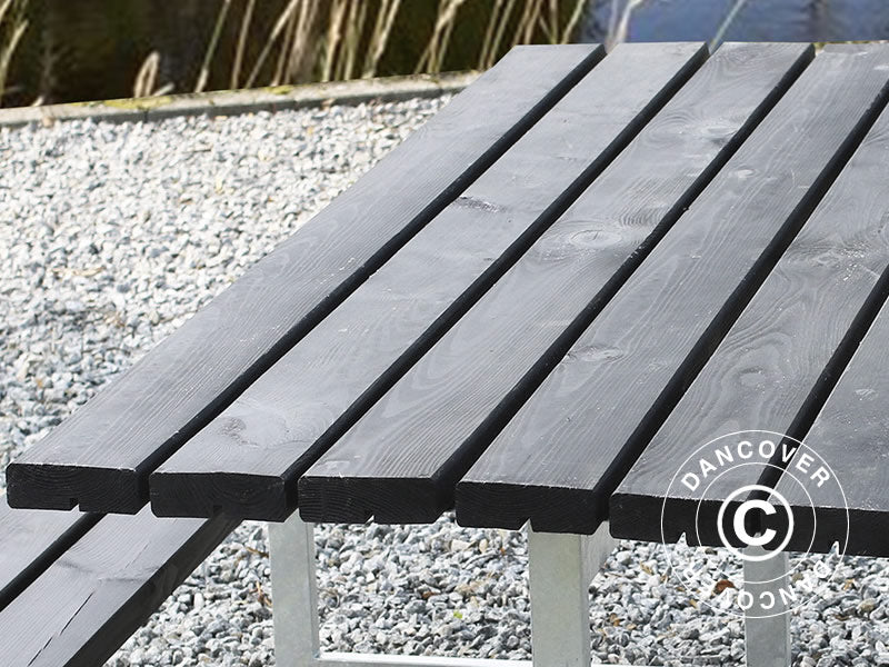 Picknicktisch, 1,4x1,75x0,72m, Schwarz