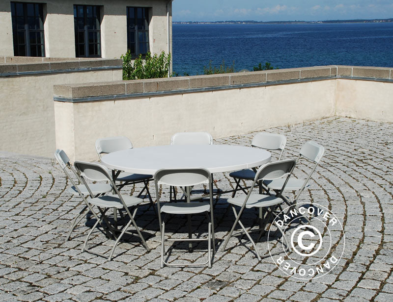 Apaļš saliekams galds Ø154cm, Gaiši pelēks (1 gab.)