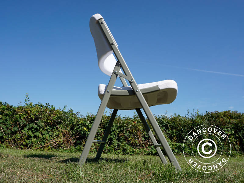 Kokoontaitettavat tuolit 48x43x89cm, Vaalean harmaa/Valkoinen, 24 kpl.