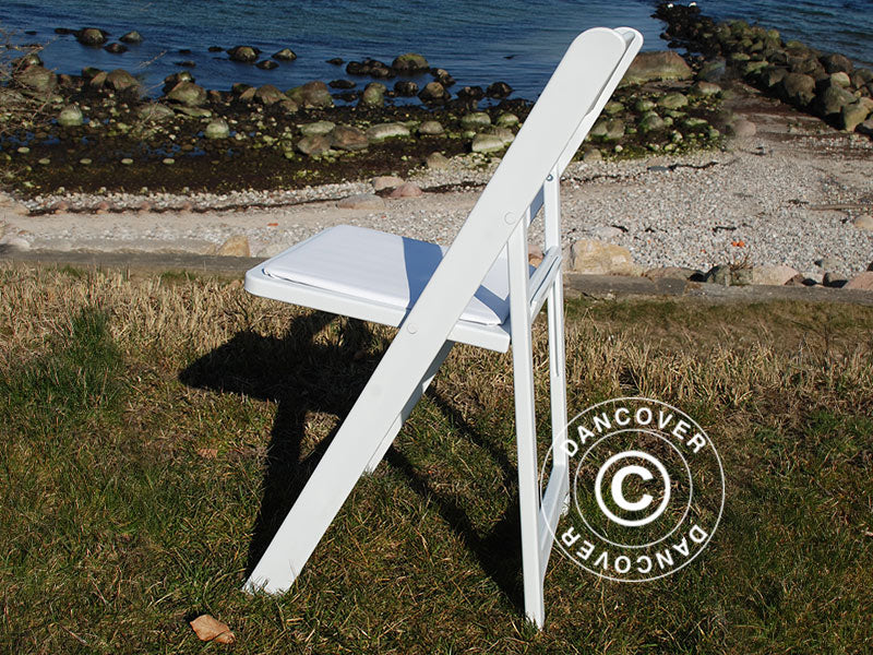 Padded Folding Chairs 44x46x77 cm, White, 8 pcs.