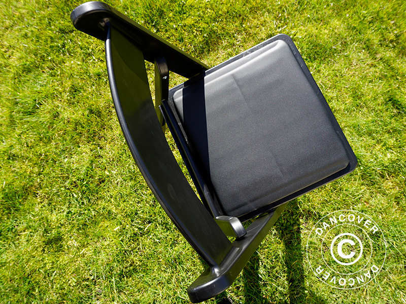 Padded Folding Chairs, Black, 44x46x77 cm, 4 pcs.