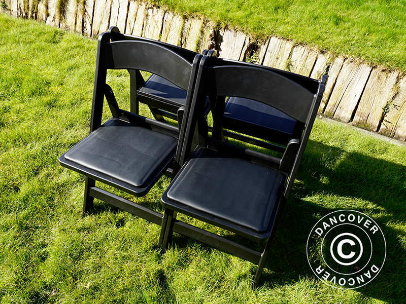 Padded Folding Chairs Black 44x46x77 cm, 8 pcs.