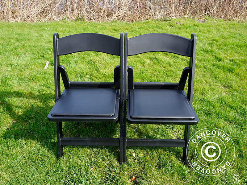 Padded Folding Chairs Black 44x46x77 cm, 8 pcs.