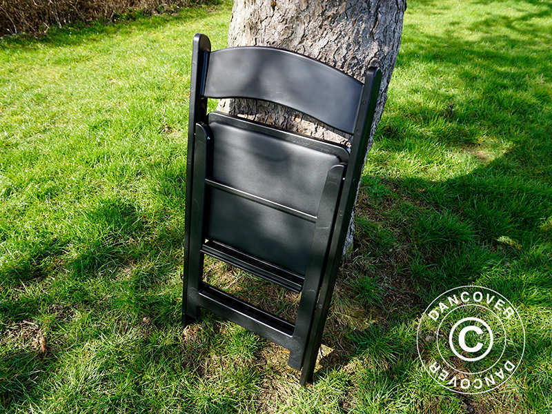 Padded Folding Chairs, Black, 44x46x77 cm, 24 pcs.