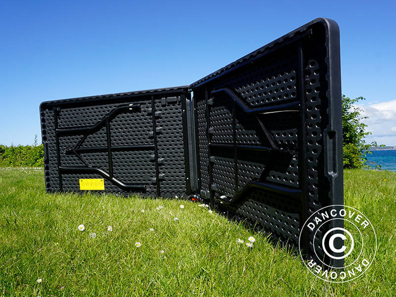 Rinkinys pobūviams, 1 pokylių stalas (240cm) + 8 kėdės,Juoda