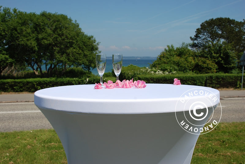 Stretch table cover Ø80x110 cm, White