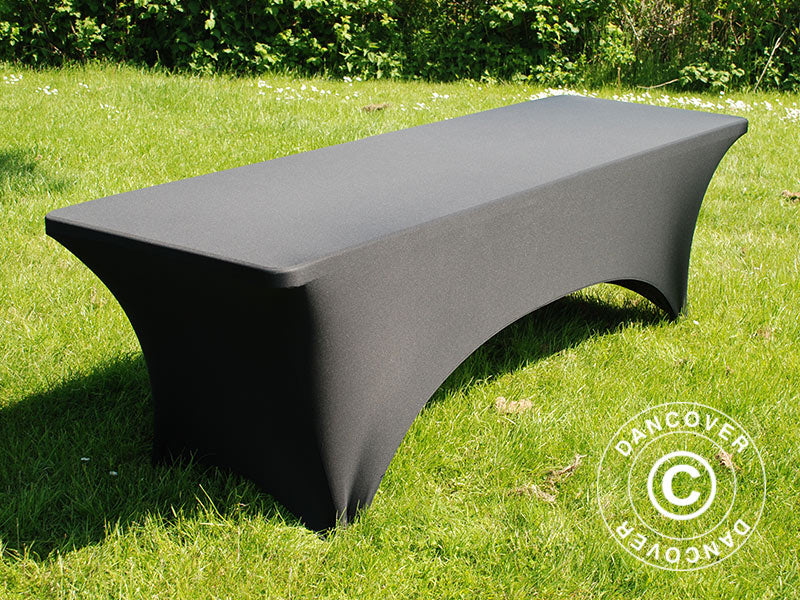 Housse de table stretch 244x75x74cm, Noir