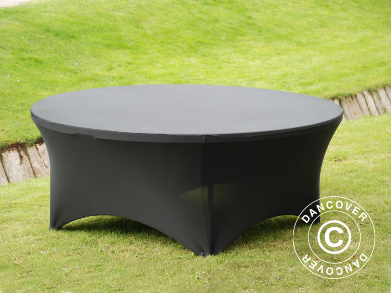 Stretch Tischüberzug Ø183x74cm, Schwarz