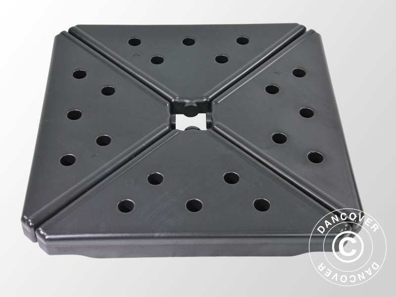 Kunststoffgewichte für Sonnenschirm, 0,76x0,76x0,10m, Schwarz