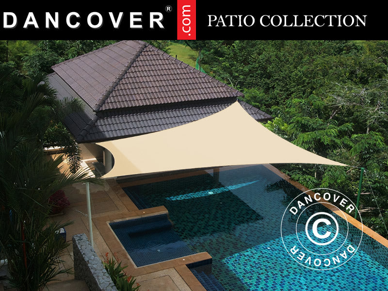 Sonnensegel 5x5m, Quadratisch, Sand