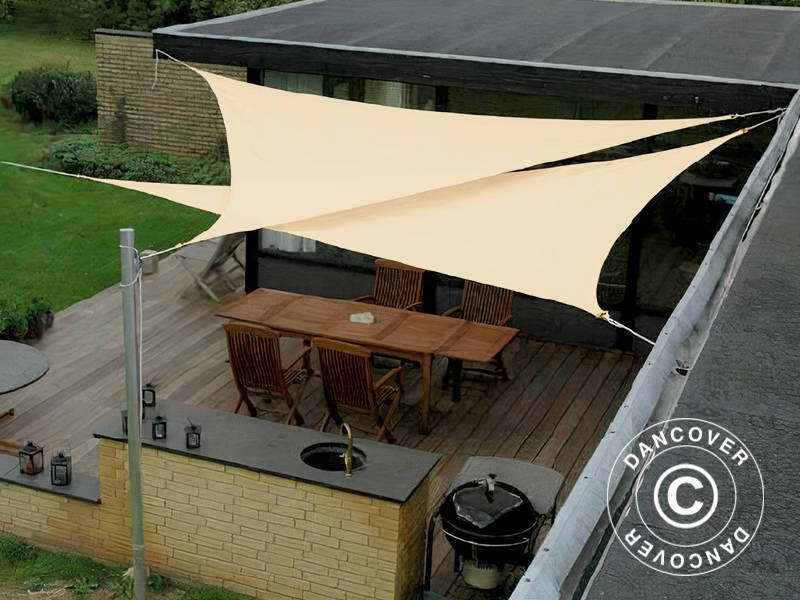 Vela da sole 3,6x3,6x3,6m, Triangolare, Sabbia