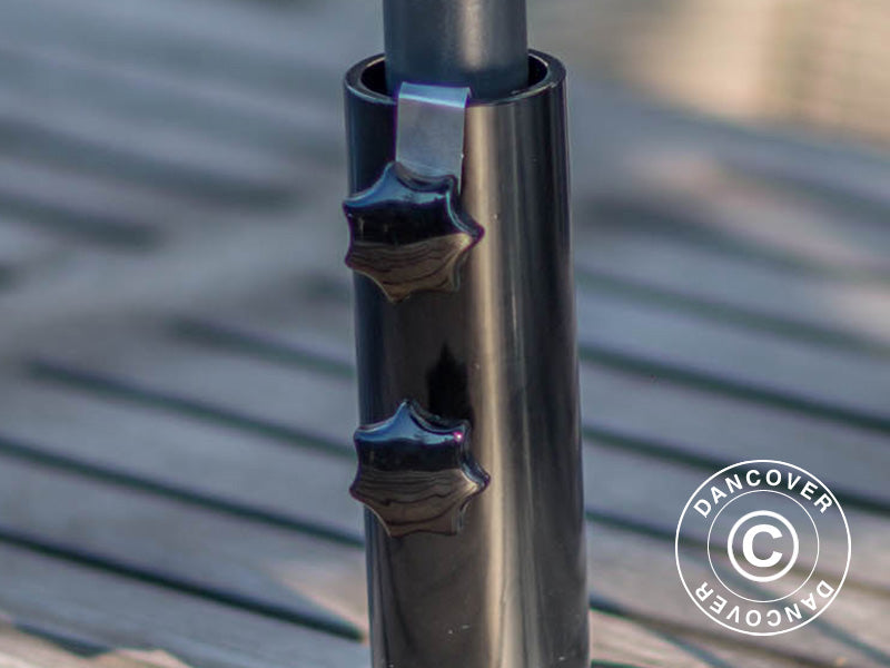 Pied de parasol pour terrasse en bois, Noir