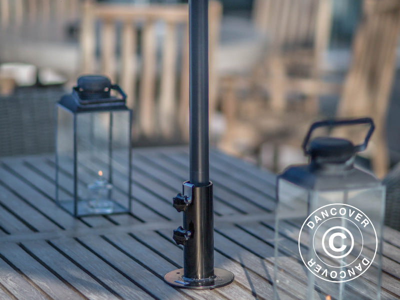 Pied de parasol pour terrasse en bois, Noir