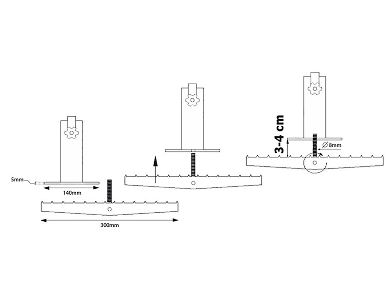 Pied de parasol pour terrasse en bois, Noir