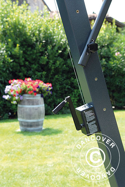 Parasol déporté Napoli Braccio avec cantonnière, 3x4m, Écru