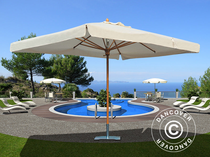 Parasol Palladio Standard with valance, 3x3 m, Ecru