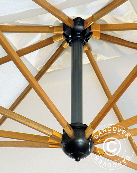 Parasol déporté Palladio Braccio avec cantonnière, 3,5x3,5m, Écru