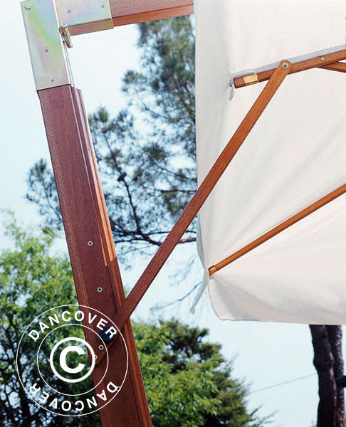 Cantilever parasol Palladio Braccio with valance, 3.5x3.5 m, Ecru