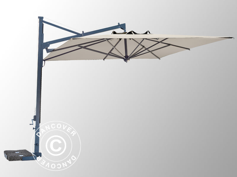 Konsoolpäikesevari Galileo Dark, 3,5x3,5m, Naturaalne valge