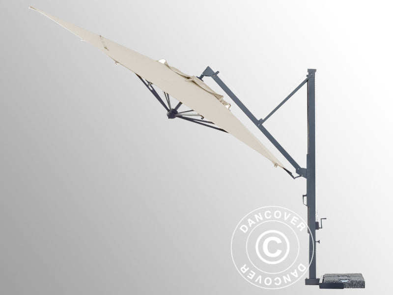 Konsoolpäikesevari Galileo Dark, 3,5x3,5m, Naturaalne valge