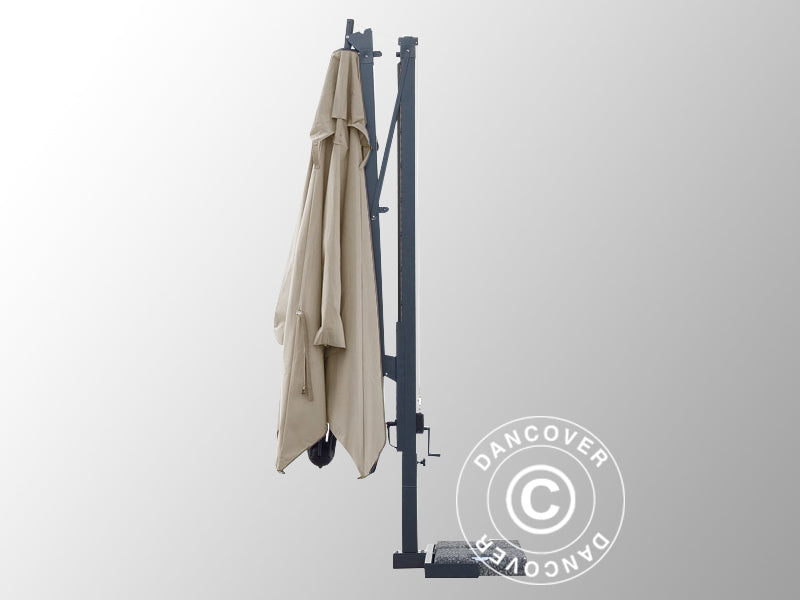 Konsoolpäikesevari Galileo Dark, 3,5x3,5m, Naturaalne valge