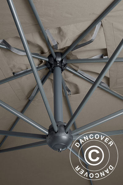 Cantilever parasol Galileo Dark, 3.5x3.5 m, Grey taupe