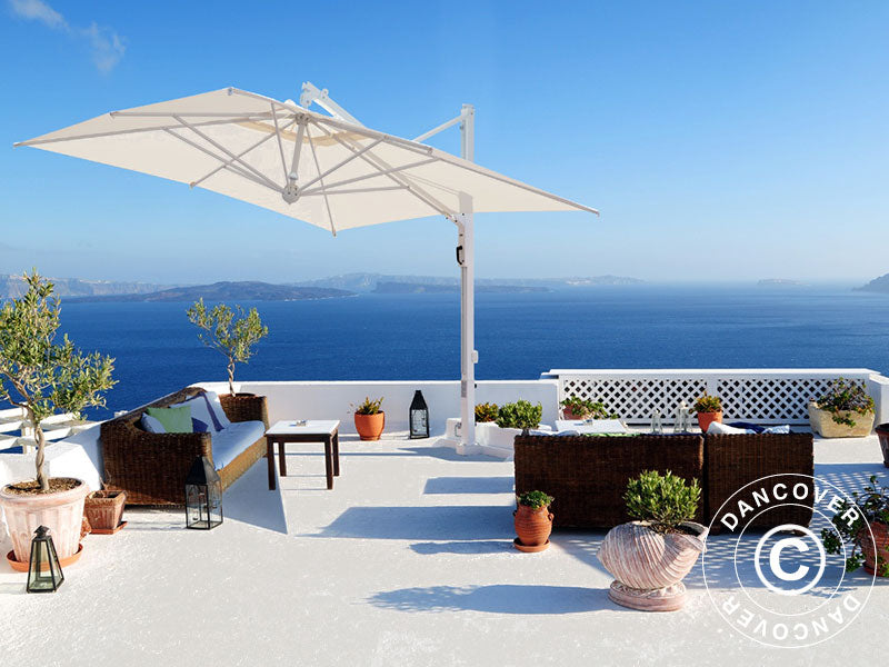 Cantilever parasol Galileo White, 3x3 m, Ecru