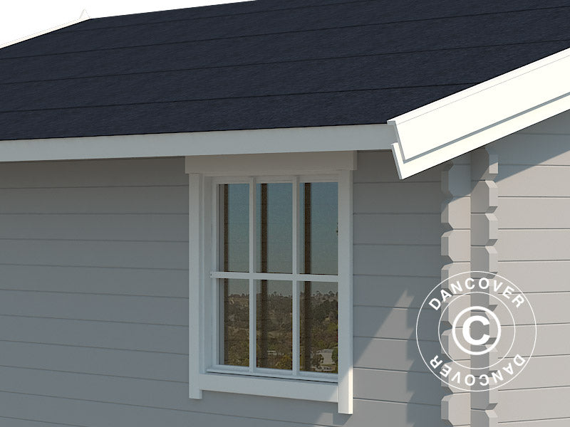 Drvena garaža Rauma, 3,8x5,4x2,74m, 40mm, Svijetlo siva