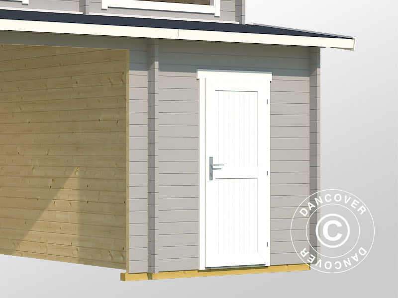 Doppelgarage, Carport aus Holz Vaasa, 7,8x5,2x3,21m, 44mm, Hellgrau