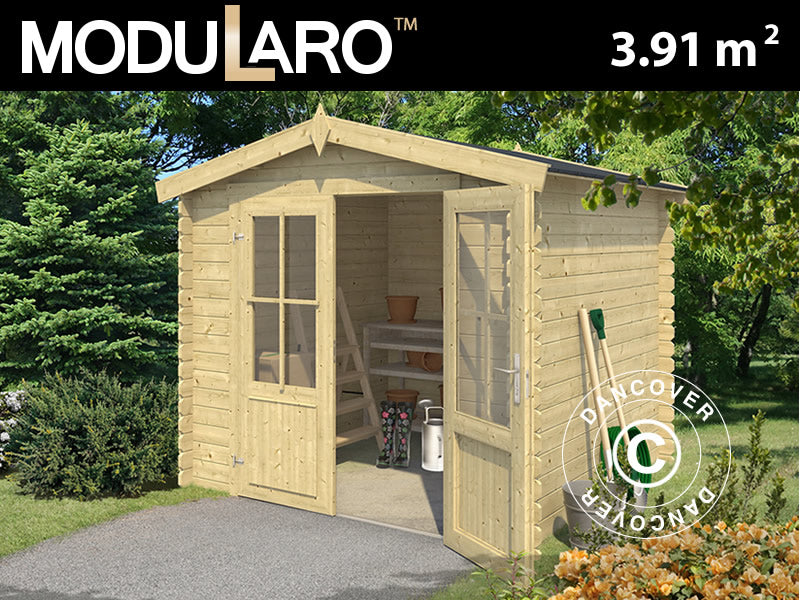 Wooden Shed Oslo 2.3x1.8x2.22 m, 28 mm, 3.91 m², Natural