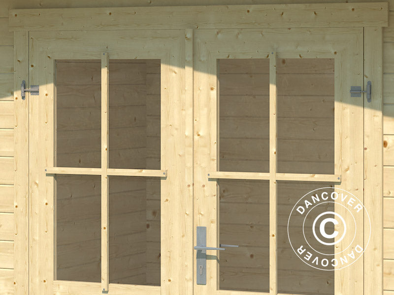 Wooden Shed Oslo 2.92x2.3x2.22 m, 28 mm, 6.43 m², Natural