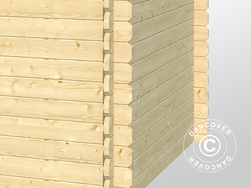 Abri en bois Oslo 2,92x2,3x2,22m, 28mm, 6,43m², Naturel