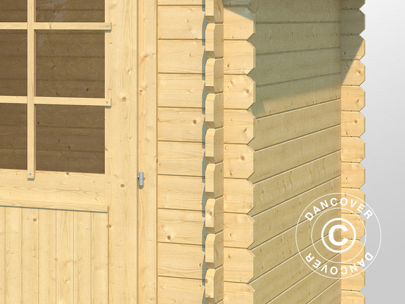 Holzschuppen Toulouse 1,9x1,9x2,22m, 28mm, 3,4m², Naturbelassen