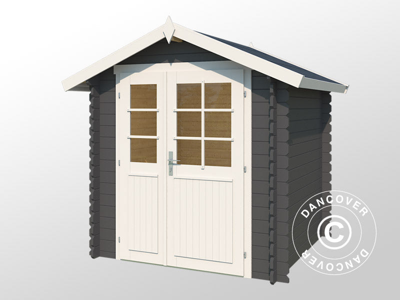 Wooden Shed Toulouse 1.9x1.9x2.22 m, 28 mm, 3.4 m², Dark Grey
