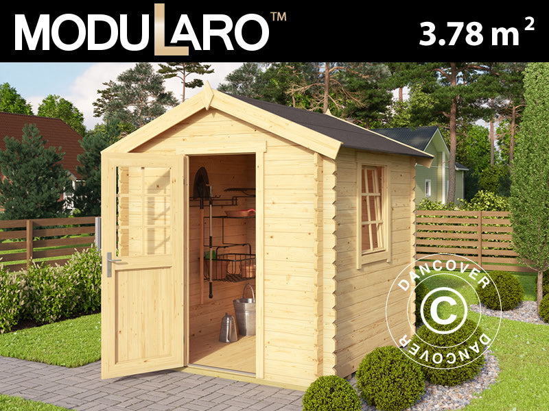 Wooden Shed Lyon 2x2x2.34 m, 28 mm, 3.78 m², Natural