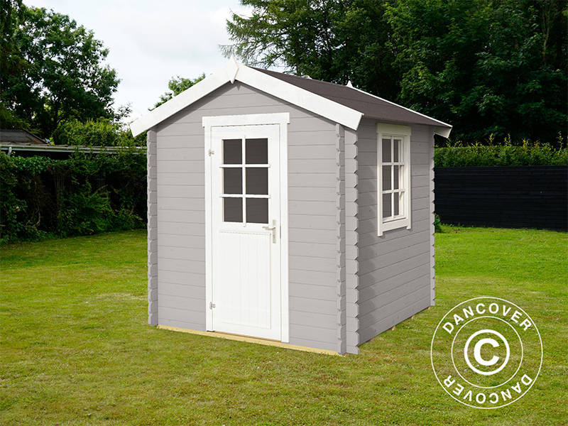 Wooden Shed Lyon 2x2x2.34 m, 28 mm, 3.78 m², Light Grey