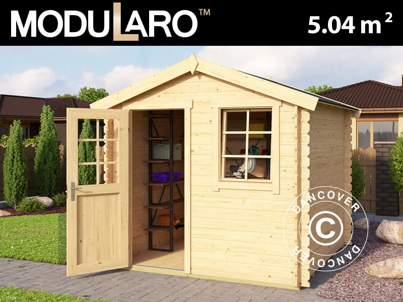Wooden Shed Lyon 2.3x2.3x2.34 m, 28 mm, 5.04 m², Natural