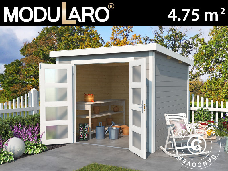 Wooden Shed Torrent 2.5x2x2.11 m, 28 mm, 4.75 m², Light Grey