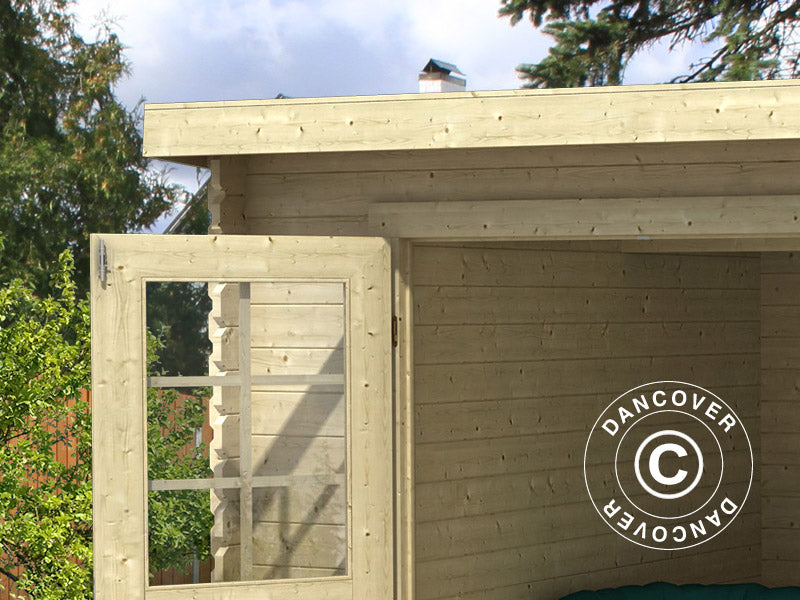 Wooden Shed Asker 3.8x2.75x2.11 m, 28 mm, 10.09 m², Natural