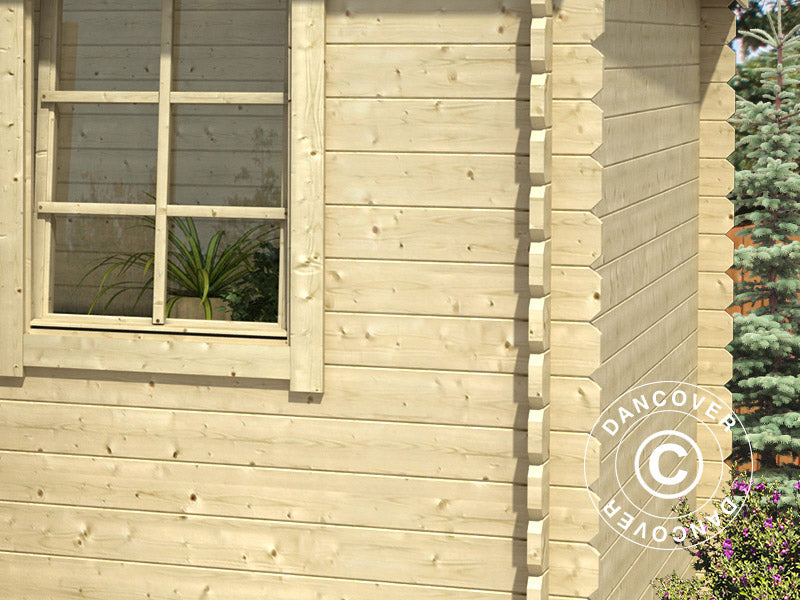 Caseta de Madera Asker 3,8x2,75x2,11m, 28mm, 10,09m², Madera natural