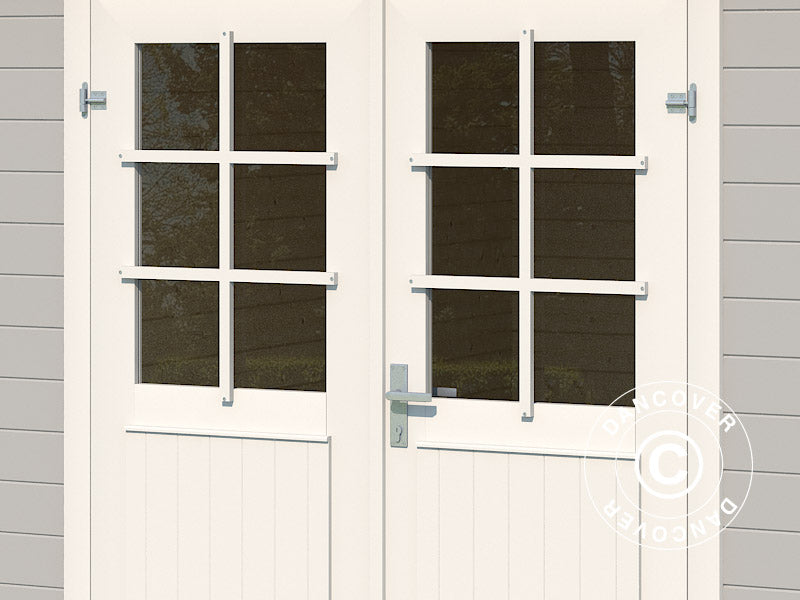 Wooden Shed Asker 3.8x2.75x2.11 m, 28 mm, 10.09 m², Light Grey