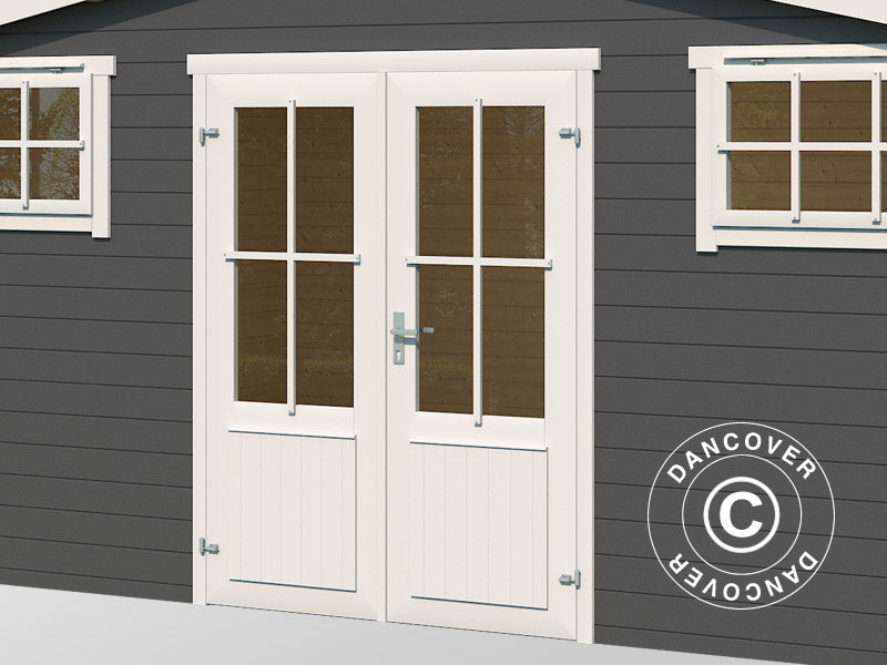 Abrigo, cabine de madeira Toulouse 4,8x2,92x2,45m, 28mm, 13,59m², Cinza Escuro