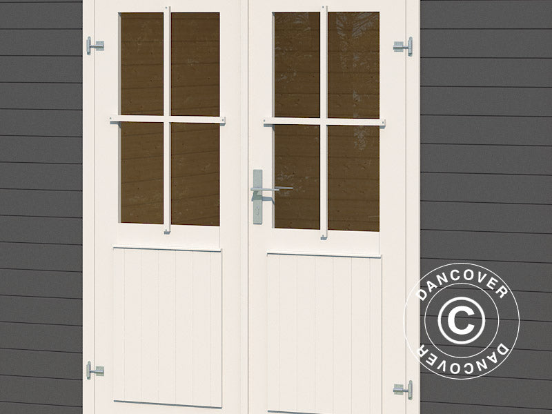 Abri en bois Tartu avec avancée 4,81x2,92x2,11m, 28mm, Gris foncé